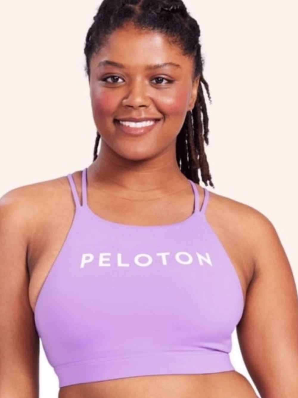 Peloton Padded Strappy Sports Bra, Purple, Size S